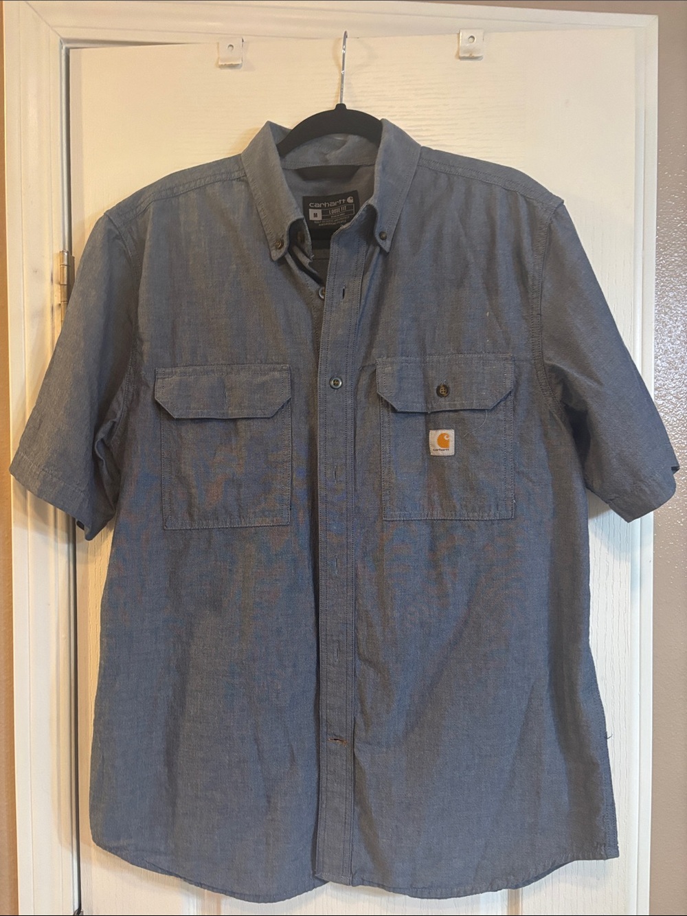 Carhartt Short-Sleeve Button-Down Shirt in Light Blue